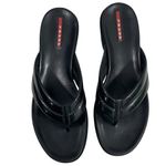 Prada Vintage Thong Flip Flop Platform Wedge Patent Leather Sandals EU 39 US 9 Photo 1