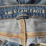 American Eagle  SZ 0 X-Long Jeggings Jeans Low-Rise Chewed Hems Whiskered Stretch Photo 8