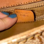 CELINE Vintage Crossbody Bag Macadam Canvas And Tan Brown Leather Trim With Gold Photo 1