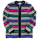 Adrianna Papell Vintage Silk Striped Button Up Blazer 6 Photo 0