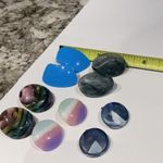 Lot Of 5 Colorful Pierced Costume Earrings Plastic Blue Purple Etc Photo 5