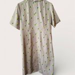 Vintage 60s 70s Mod Houndstooth Shift Dress Neon Green Yellow Pattern S Size M Photo 3