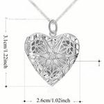 Silver heart locket necklace Photo 3