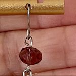 Blue lava rock and purple stone fish hook earrings Photo 4