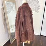 DG 2 Plus Size Early 2000's Witchy Whimsygoth Dark Brown Suede Leather Jacket 3X Photo 4