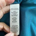 Chico's Size 1 M Eyelet Lace Wide Sleeve Shift Dress Dragonfly Blue Teal Pockets Photo 4