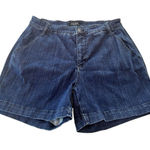 Judy Blue Women's High Rise Denim Trouser Fit Shorts Dark Wash Size 1XL Stretch Photo 0