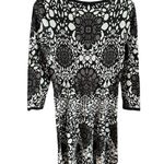 Catherine Malandrino Izzy Jacquard Floral Medallion Dress Black White Medium Photo 1