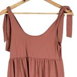 Wild Fable  Mini Babydoll Dress Size S Rust Textured Tie Strap Boho Indie Earthy Photo 3