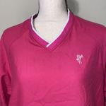 Ashworth  medium water resistant women’s v neck pink white pullover jacket Photo 4