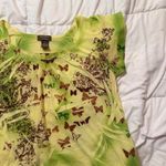 Jane Ashley Butterfly Floral Tee Green Yellow Size XL Photo 5