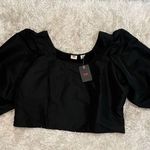 Levi's Levi’s Women’s Size XXXX Large Black Crop Top Puff /Balloon Sleeve New With Tags Photo 3
