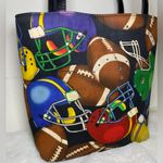 Vintage Bedazzled Football Tote Bag VGUC Black Photo 1