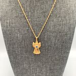 Vintage Avon Blue Birthstone Angel Pendant Necklace Photo 2