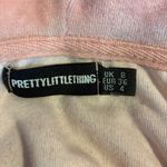Pretty Little Thing Cropped Hoodie Velour Full Zip Pink Athleisure Size US 4 Photo 2