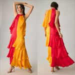 Anthropologie Anthro Pinnacle By Shruti Sancheti Mockneck Colorblock Ruffle Dress Size XL NEW Photo 1