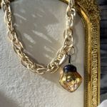 Handmade Artisan Matte Gold Necklace with Gold Vintage Ornament Pendant Photo 9