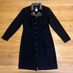 John Roberts Vintage Animal/Leopard Print Collar Black Blazer Dress, USA|Size:12 Photo 7