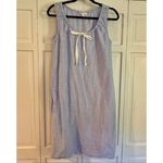 Haven Well Within linen blend pinstripe blue sleep dress coverup small Photo 5