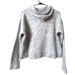 Topshop  Womens Size S Gray Knit Hoodie Made in Italy‎ Cropped Soft Urban Cabin Photo 11