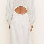 Vince open back white layered tiered long sleeve midi dress S Photo 1