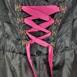 Landhaus Dress Size M Black Pink Rhinestone Rose Oktoberfest‎ Dirndl Corset Size M Photo 11