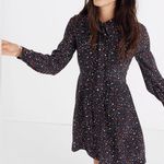 Madewell Balsam Tie-Neck Silk Dress in Starry Night Photo 0