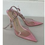 Stuart Weitzman NEW sz 9 pink crystal heels pointed closed clear toe pumps Photo 3