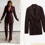 ZARA NWT  RUCHED BLAZER DRESS Photo 5