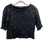 Material Girl  Black Sequin Crop Top Photo 0