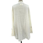 Flax Linen Lagenlook Button Down Front Tunic Top White Cream Size Small Photo 4