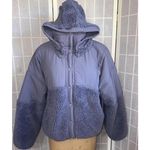 Free People Movement Purple Sherpa Hooded Adventure Awaits Fleece Jacket Large Photo 2