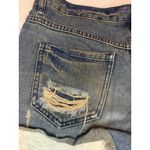 Free People  Women’s Button Fly Distressed Denim Shorts 26 Dark Blue Boho Casual Photo 7
