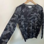 27 Miles Grey Camo Candice Cashmere Sweater V Neck Womens Size XS Black Photo 3