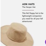 ASN Harper Hat Tan Oatmeal Felt Braid Wool Floppy Women’s NWT Photo 6