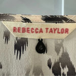 Rebecca Taylor  Silk‎ Ruffle Ivory Leopard Animal Print Blouse Size 4 Photo 3