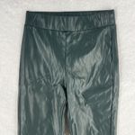 Alya Faux Leather Ankle Pants Women Small Dark Green Stretch Mid Rise Skinny Leg Photo 1