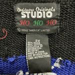 Ugly Christmas Sweater  Cardigan Sz 2X Vintage Santa Claus Zip Front Photo 4