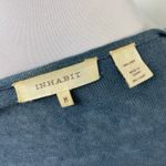 Inhabit Blue Linen Lightweight Double Layered Open Front Knit Cardigan Medium Photo 6