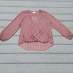 Max Studio Faux Wrap High-Low waist V-Neck Blouse Photo 6