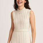 MAISON MARGIELA Knit Vest Dress Sz L Cream‎ Sleeveless Belted backless designer Size L Photo 11