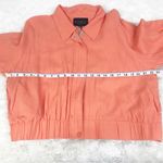 Eloquii Coral Orange Zip Front Cropped Bomber Jacket Linen Blend Plus Size 16 Photo 13