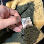 Vintage Green Yellow Striped Leaf Embroidered Knit Zip Up Cardigan Sweater XL Blue Photo 8