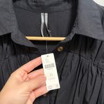 Anthropologie sleeveless ruffle tiered collared black mini shirt dress small NWT Photo 5