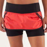 Lululemon  Speed Squad Skirt Flare Twisted Stripe‎ Red Orange Womens Size 4 Photo 0
