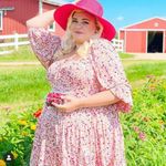 Eloquii New!  *flawed* Womens Pink Strawberry Cherry Dress Long Sleeve , ‎ 26 Photo 1