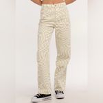 RSQ  by Tilly’s Green & Off-White Wavy Check‎ Wide Leg Denim Jeans Size 26 Photo 2