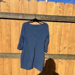 UGG  Scoop Neck Mini Blue‎ Fleece Dress Size Medium Warm 3/4 Sleeve Winter Fall Photo 5