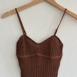 SKIMS  Sheer Knit Cami Bodysuit in Bison, Size X-Small Photo 5
