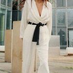 ZARA jumpsuit with contrast waist tie belt Photo 0